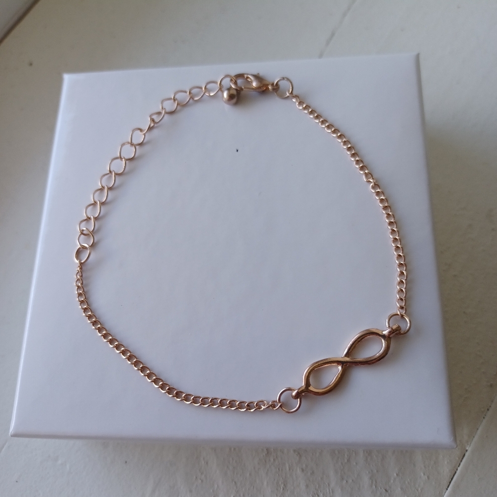 Rose Gold Infinity Charm Bracelet